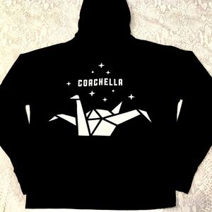 Coachella 2016 Origami Zip Up Hoodie Sweatshirt S